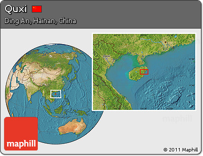 Satellite Location Map of Quxi