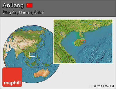 Satellite Location Map of Anliang