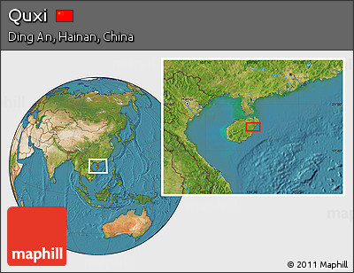 Satellite Location Map of Quxi