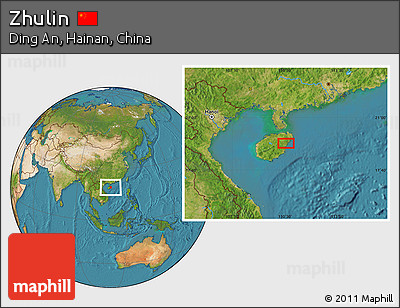 Satellite Location Map of Zhulin