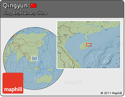 Savanna Style Location Map of Qingyun, hill shading