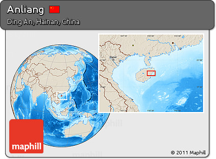 Shaded Relief Location Map of Anliang
