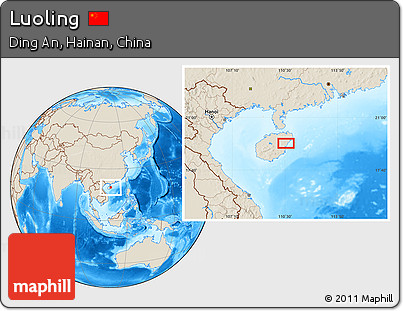 Shaded Relief Location Map of Luoling