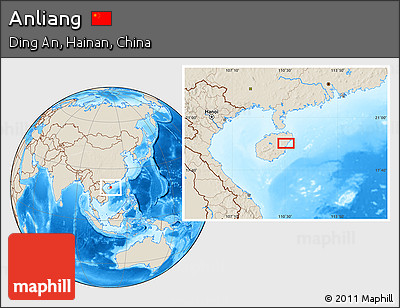 Shaded Relief Location Map of Anliang