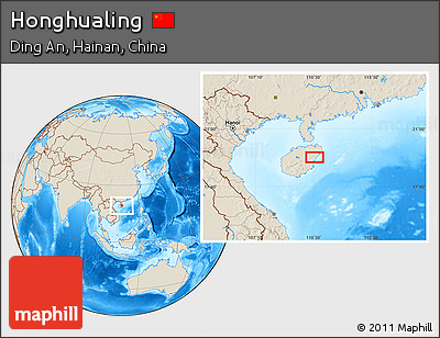 Shaded Relief Location Map of Honghualing