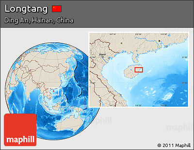Shaded Relief Location Map of Longtang