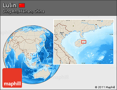 Shaded Relief Location Map of Lulin