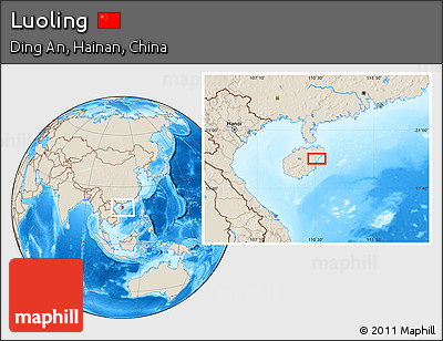Shaded Relief Location Map of Luoling