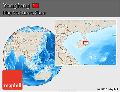Shaded Relief Location Map of Yongfeng