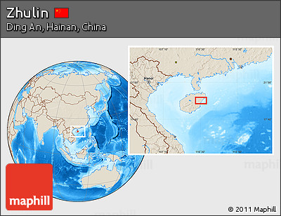 Shaded Relief Location Map of Zhulin