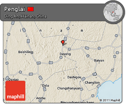 Shaded Relief Map of Penglai