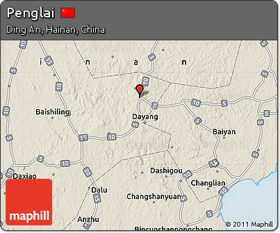 Shaded Relief Map of Penglai