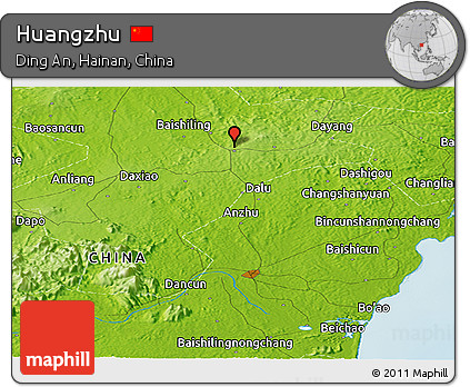 Physical Panoramic Map of Huangzhu