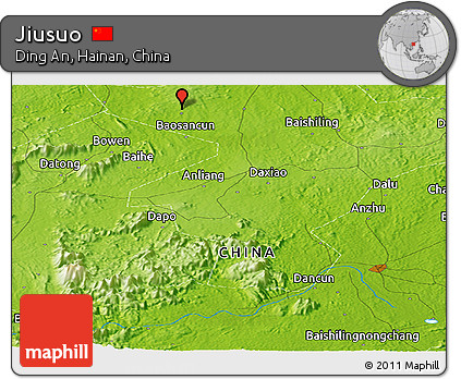 Physical Panoramic Map of Jiusuo