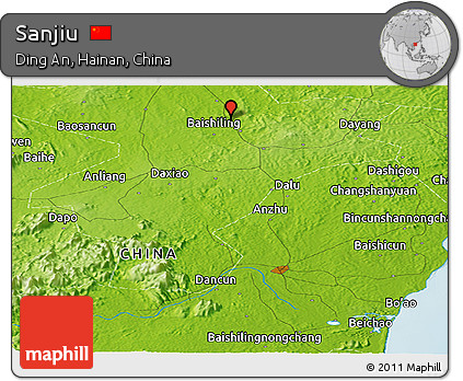 Physical Panoramic Map of Sanjiu