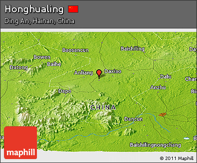 Physical Panoramic Map of Honghualing