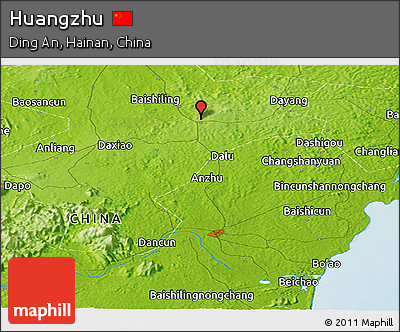 Physical Panoramic Map of Huangzhu