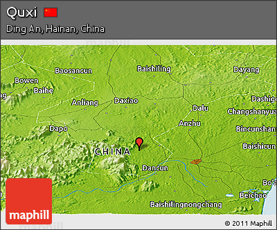 Physical Panoramic Map of Quxi