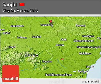 Physical Panoramic Map of Sanjiu
