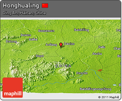 Physical Panoramic Map of Honghualing