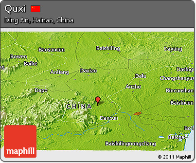 Physical Panoramic Map of Quxi
