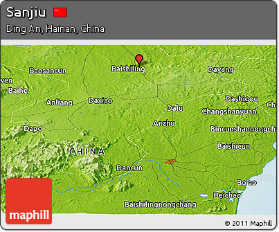 Physical Panoramic Map of Sanjiu