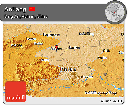Political Panoramic Map of Anliang