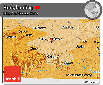 Political Panoramic Map of Honghualing