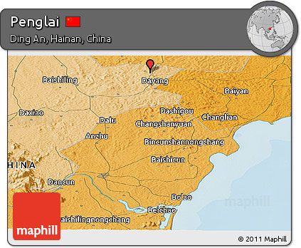 Political Panoramic Map of Penglai