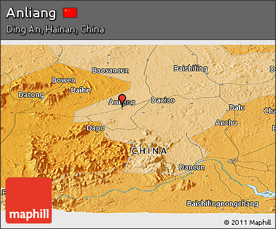 Political Panoramic Map of Anliang