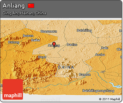 Political Panoramic Map of Anliang