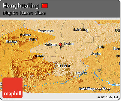 Political Panoramic Map of Honghualing