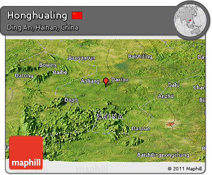 Satellite Panoramic Map of Honghualing