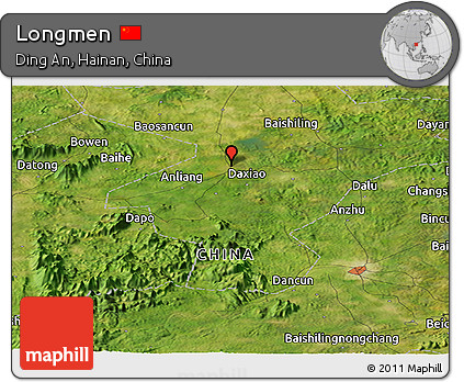 Satellite Panoramic Map of Longmen
