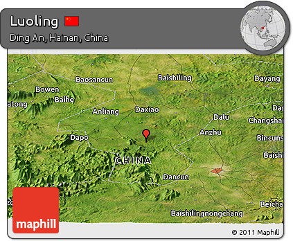 Satellite Panoramic Map of Luoling