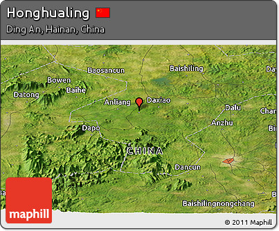 Satellite Panoramic Map of Honghualing
