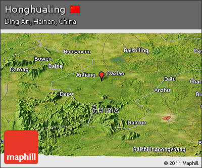Satellite Panoramic Map of Honghualing