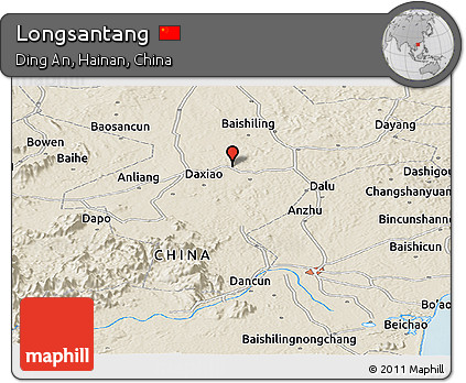 Shaded Relief Panoramic Map of Longsantang