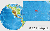 Physical Location Map of the area around 19° 22' 18" N, 117° 13' 29" W