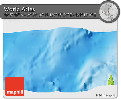 Physical 3D Map of the Area around 19° 22' 18" N, 120° 46' 30" E