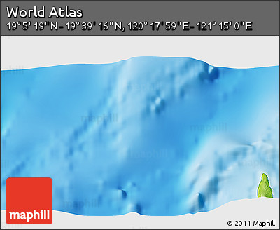 Physical 3D Map of the Area around 19° 22' 18" N, 120° 46' 30" E