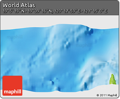 Physical 3D Map of the Area around 19° 22' 18" N, 120° 46' 30" E