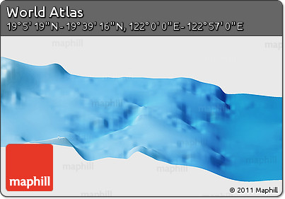 Physical Panoramic Map of the Area around 19° 22' 18" N, 122° 28' 29" E
