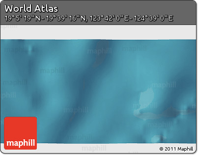 Satellite 3D Map of the Area around 19° 22' 18" N, 124° 10' 30" E