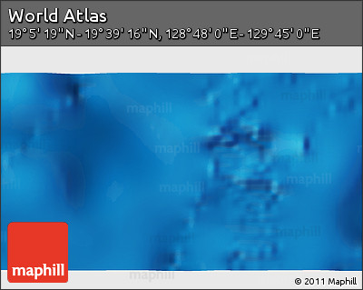 Physical 3D Map of the Area around 19° 22' 18" N, 129° 16' 30" E