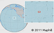 Gray Location Map of the area around 19° 22' 18" N, 134° 13' 29" W, hill shading