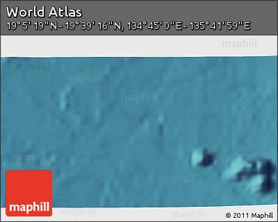 Satellite 3D Map of the Area around 19° 22' 18" N, 135° 13' 29" E