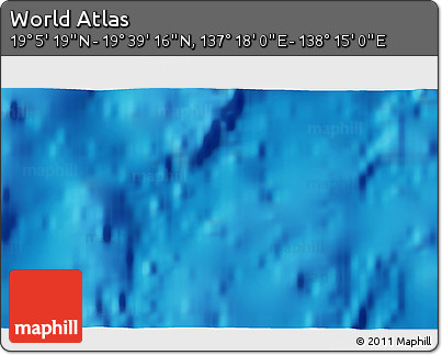 Physical 3D Map of the Area around 19° 22' 18" N, 137° 46' 30" E