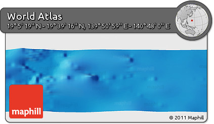 Physical Panoramic Map of the Area around 19° 22' 18" N, 140° 19' 29" E
