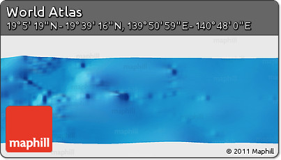 Physical Panoramic Map of the Area around 19° 22' 18" N, 140° 19' 29" E